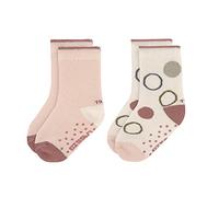 LÄSSIG Calcetines antideslizantes unisex para niños Juego de 2/ Blanco hueso/ rosa empolvado Talla 27-30