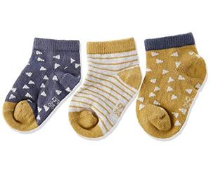 LÄSSIG Calcetines de deporte para niños Juego de 3/ Curry/ azul Talla 15-18