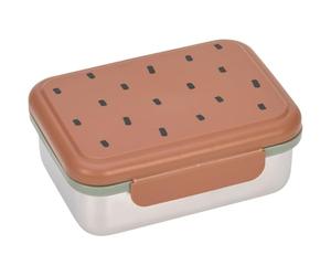 LÄSSIG Fiambrera para niños de acero inoxidable Fiambrera para el desayuno sostenible para el jardín de infancia/Lunchbox Happy prints caramel
