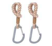 LÄSSIG Ganchos para silla de paseo Soporte para colgar bolsas Bolsa de la compra 2 piezas/Stroller Hooks Cord camel/vanilla/lavender