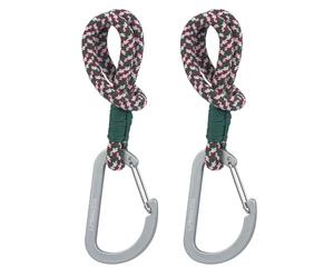 LÄSSIG Ganchos para silla de paseo Soporte para colgar bolsas Bolsa de la compra 2 piezas/Stroller Hooks Cord green/lavender/deep red
