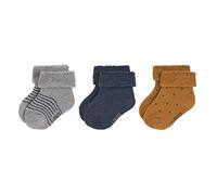 LÄSSIG Juego de 3 calcetines para niños/ Azul Talla 15-18