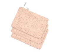LÄSSIG Juego de 3 Manoplas de Muselina para bebés/Muslin Wash Glove Set 3 pcs Dots Peach Rose