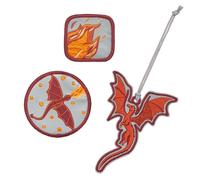 LÄSSIG Juego de colgantes y parches (3 piezas) con cierre a presión/School Patches Set Dragon
