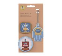 LÄSSIG Juego de colgantes y parches (3 piezas) con cierre a presión/School Patches Set Robot