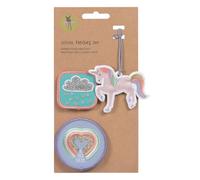 LÄSSIG Juego de colgantes y parches (3 piezas) con cierre a presión/School Patches Set Unicorn glitter