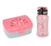 LÄSSIG Juego de fiambrera y botella - Juego de almuerzo con fiambrera y botella (460 ml)/About Friends Dino Rose