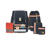 LÄSSIG Juego de Mochilas Escolares de 7 Piezas para niños/School Set Boxy Unique Dark Blue Ocean Edition