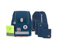 LÄSSIG Juego de mochilas escolares de 7 piezas para niños/ School Set Boxy Unique, navy