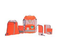 LÄSSIG Juego de mochilas escolares de 7 piezas para niños/ School Set Flexy Unique, Rose/Neon-Orange