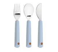 LÄSSIG Kinderbesteck Set 3-teilig Gabel, Löffel, Messer Edelstahl Silikongriff/Cutlery with Silicone Handle Happy Rascals Smile