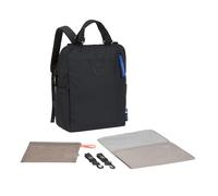 LÄSSIG Mochila para pañales para bebé, con cambiador, fijación para cochecito, bolsa de malla/mochila de conversión GRE negro