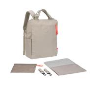LÄSSIG Mochila para pañales para bebé, con cambiador, fijación para cochecito, bolsa de malla/GRE Conversion Backpack, color beige