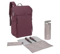 LÄSSIG Mochila con cambiador, enganche para cochecito y portabiberón/GRE Slender Up Backpack deep red
