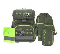 Lässig mochila escolar cubierta para lluvia Light Unique School Set 7 -piezas Jungle Green verde oscuro