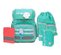 Lässig mochila escolar cubierta para lluvia Light Unique School Set 7 -piezas Seashell turqouise turquesa