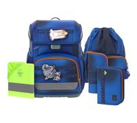 Lässig mochila escolar cubierta para lluvia Light Unique School Set 7 -piezas Space Blue azul