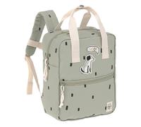 LÄSSIG Mochila infantil con correa para el pecho Mochila para guardería 28 cm, 5,5 litros, 3 años/Mini Square Backpack Happy Prints oliva