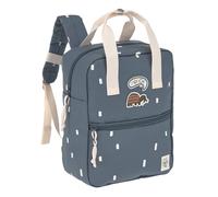 LÄSSIG Mochila infantil con correa para el pecho Mochila para guardería 28 cm, 5,5 litros, 3 años/Mini Square Backpack Happy Prints azul oscuro