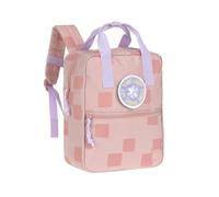 Lässig - Mochila infantil con correa para el pecho, 28 cm, 7 litros, 3 años, mini cuadrado, diseño de fiesta rosa
