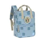 LÄSSIG Mochila infantil con correa para el pecho, bolsa de guardería, mochila de jardín de infantes, 28 cm, 7 litros, 3 años/Mini Square Backpack Pattern Party Blue