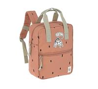 LÄSSIG Mochila infantil con correa para el pecho Mochila para guardería 28 cm, 5,5 litros, 3 años/Mini Square Backpack Happy Prints caramello