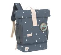 LÄSSIG Mochila infantil Rolltop con correa de pecho repelente al agua, 11 litros/ Mini Rolltop Backpack Happy Prints azul oscuro