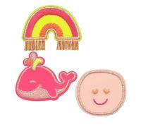 LÄSSIG Pegatinas textiles autoadhesivas/textiles tejidas, Ballena Rosa, mediano, Adhesivo textil