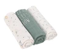 LÄSSIG Puck manta de bebé Tela de gasa Juego de 3 piezas de algodón 80 x 80 cm/Heavenly soft Swaddle L Garden Explorer Tractor