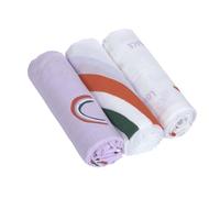 Lässig Puck Manta de bebé Tela de Gasa Juego de 3 Piezas de algodón 80 x 80 cm/Heavenly Soft Swaddle L Happy Rascals Lavender