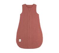 LÄSSIG Saco de dormir de verano para bebé sin mangas, muselina de algodón certificado GOTS unisex/Muslin Sleeping Bag palisandro, tamaño 50/56 0-2 meses