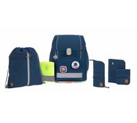 LÄSSIG Juego de mochilas escolares de 7 piezas para niños/ School Set Boxy Unique, navy
