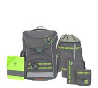Lässig School Set Slim Unique - Set de mochila escolar 7 piezas (Anthracite)