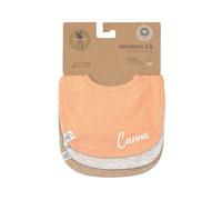 Lässig Set de 3 baberos de algodón Apricot Gris Beige – opcional con nombre – Sin personalización