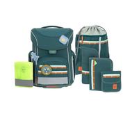 Lässig Set de Mochila Escolar de 7 Piezas para niños/School Set Slim Unique Dark Green