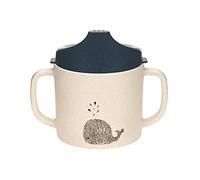 LÄSSIG Taza para sorber Vaso para niños con asa y tapa extraíble 150 ml/Sippy Cup PP/Cellulose Little Water Whale