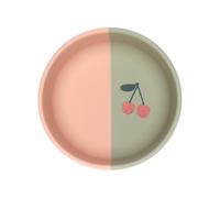 LÄSSIG Tazón infantil de silicona para bebés/Silicone Bowl Happy Fruits Cherry