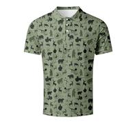 Lässige Bluse mit Blumenmuster für jeden Tag - modisch, Bequem, Weich, atmungsaktiv, vielseitig, Stilvoll, Elegant - Langarm-Tunika mit Knopfleiste für Damen, Armeegrün, XL