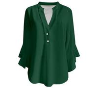 Lässige Damenhemden für den Alltag. Lockere Passform. Bequemer Stil. Perfekt für Frühling, Sommer und Herbst. Ideal zum Kombinieren mit Jeans. Pflegeleicht, Maschinenwäsche und Handwäsche., Verde, S