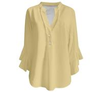 Lässige Damenhemden für den Alltag. Lockere Passform. Bequemer Stil. Perfekt für Frühling, Sommer und Herbst. Ideal zum Kombinieren mit Jeans. Pflegeleicht, Maschinenwäsche und Handwäsche., Amarillo
