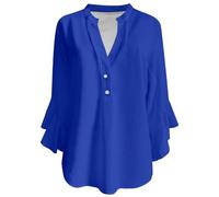 Lässige Damenhemden für den Alltag. Lockere Passform. Bequemer Stil. Perfekt für Frühling, Sommer und Herbst. Ideal zum Kombinieren mit Jeans. Pflegeleicht, Maschinenwäsche und Handwäsche., Azul, XXL