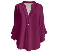 Lässige Damenhemden für den Alltag. Lockere Passform. Bequemer Stil. Perfekt für Frühling, Sommer und Herbst. Ideal zum Kombinieren mit Jeans. Pflegeleicht, Maschinenwäsche und Handwäsche., Rosa (Hot