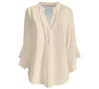 Lässige Damenhemden für den Alltag. Lockere Passform. Bequemer Stil. Perfekt für Frühling, Sommer und Herbst. Ideal zum Kombinieren mit Jeans. Pflegeleicht, Maschinenwäsche und Handwäsche., beige, L