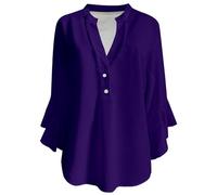 Lässige Damenhemden für den Alltag. Lockere Passform. Bequemer Stil. Perfekt für Frühling, Sommer und Herbst. Ideal zum Kombinieren mit Jeans. Pflegeleicht, Maschinenwäsche und Handwäsche., Dark Lila
