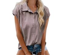 Lässige, lockere Damenhemden für den Alltag. Bequemer und entspannter Stil. Perfekt für den Sommer. Einfach mit Jeans zu kombinieren. Maschinen- und handwaschbar., Marrón, M