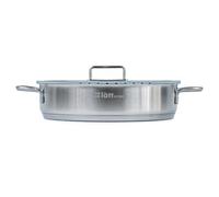 lätt Home Cacerola Baja Acero Inoxidable 30 cm Diámetro Apta para Cocina de Inducción Vitrocerámica Gas Eléctrica y Horno - Tapa de Cristal - Fondo Full Induction 5 Capas - Libre de PFOA y PTFE