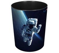 Läufer 26669 Astronaut Papelera de 13 litros perfecta para la habitación de los niños, redonda, de plástico resistente, cubo de basura para niños
