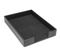 Läufer 35076 Ambiente La Linea - Bandeja para cartas de piel auténtica, 35 x 25,5 x 5 cm, color negro