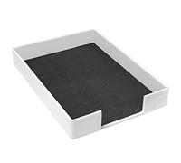 Läufer 38082 Ambiente Scala - Bandeja para cartas de piel auténtica, 35 x 25,5 x 5 cm, color blanco