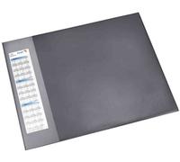 Läufer Durella D1 41656 - Vade de escritorio con barra lateral transparente y calendario, 52 x 65 cm, color negro, alfombrilla antideslizante